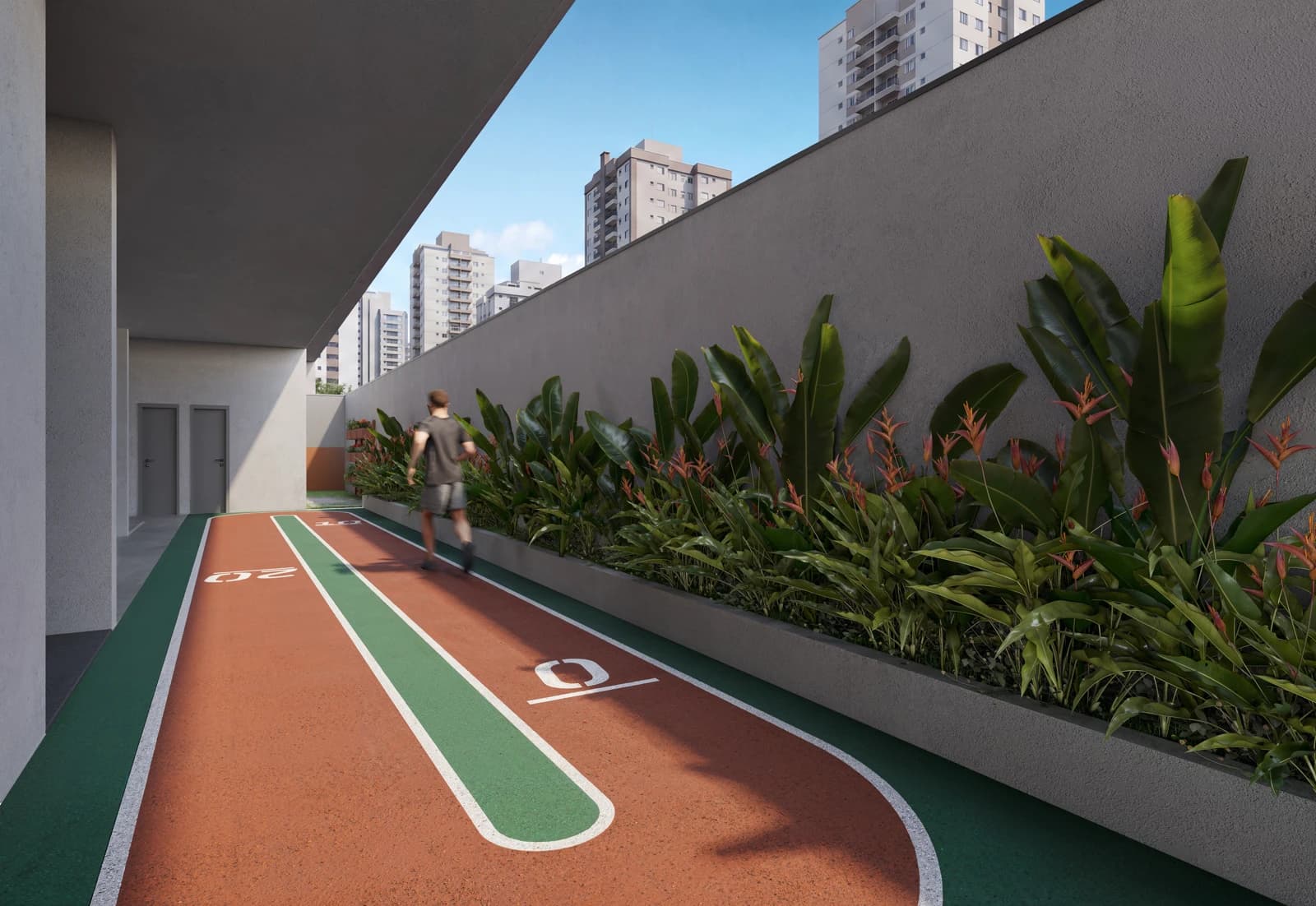 Perspectiva da pista de cooper